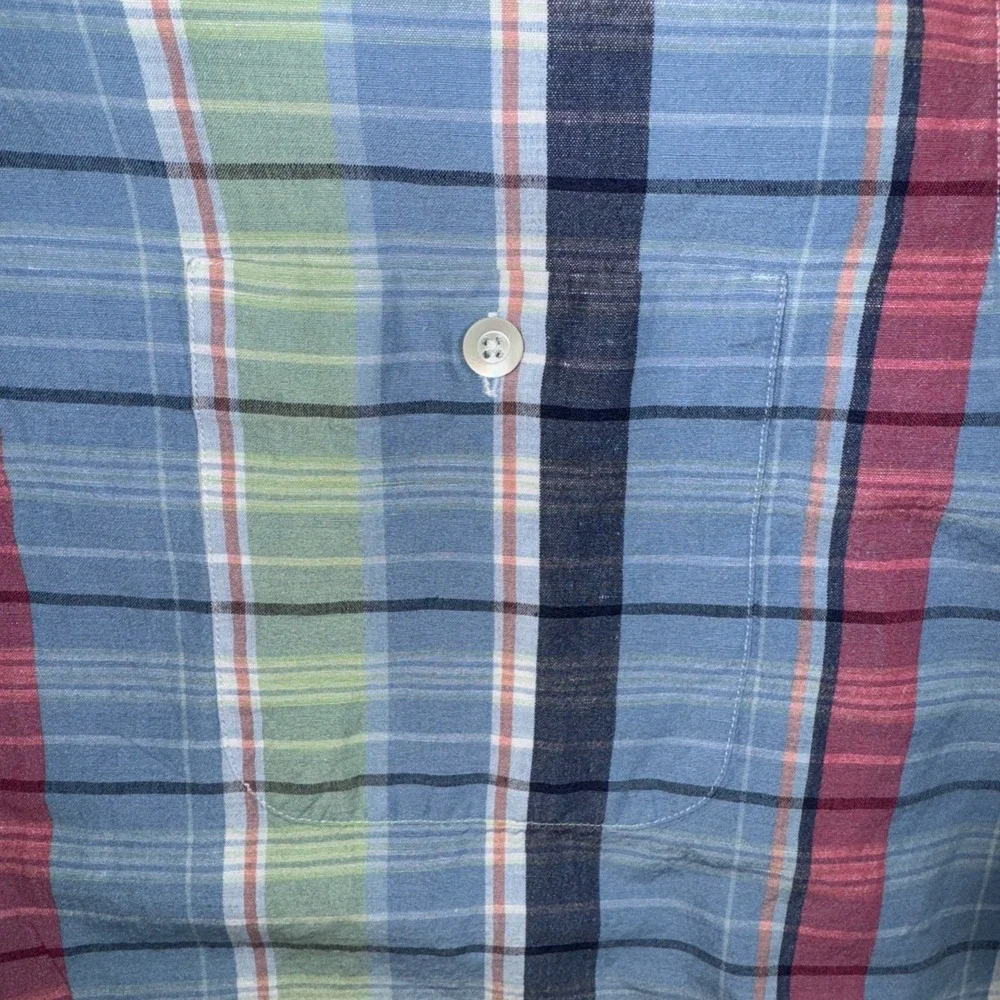 Vintage Polo Ralph Lauren Shirt Men's 2XL‎ Multi Plaid Madras Button Up